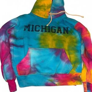 Michigan Rainbow Tie-Dye Hoodie